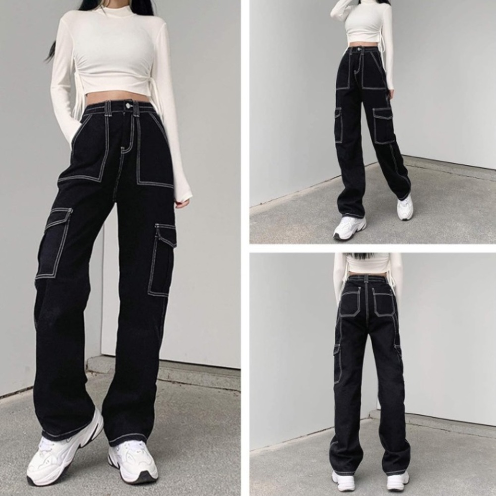 Womens High Waisted Baggy Jeans Size Large